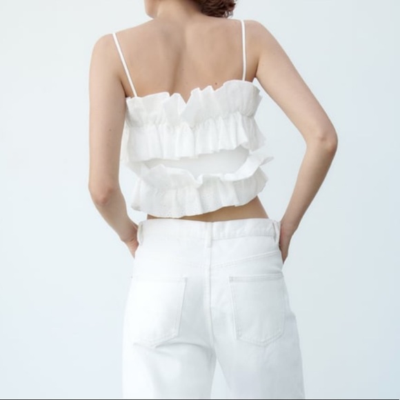 ZARA Contrast Crop Top - Picture 2 of 6